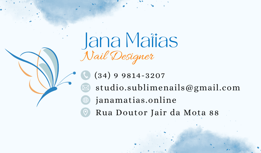 Cartão de visita Studio Sublime Nails, verso