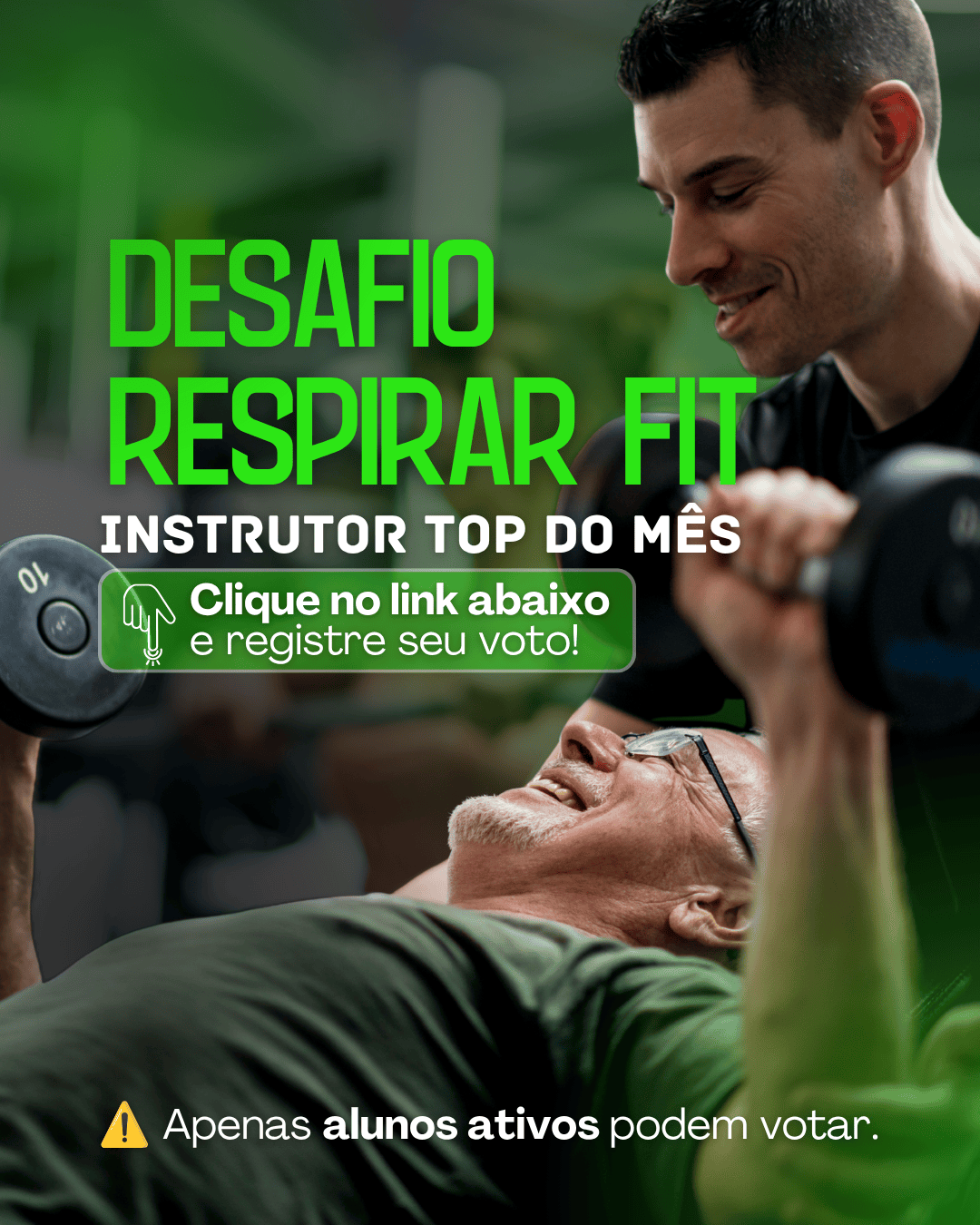 Post Respirar Fit, desafio instrutor top do mês
