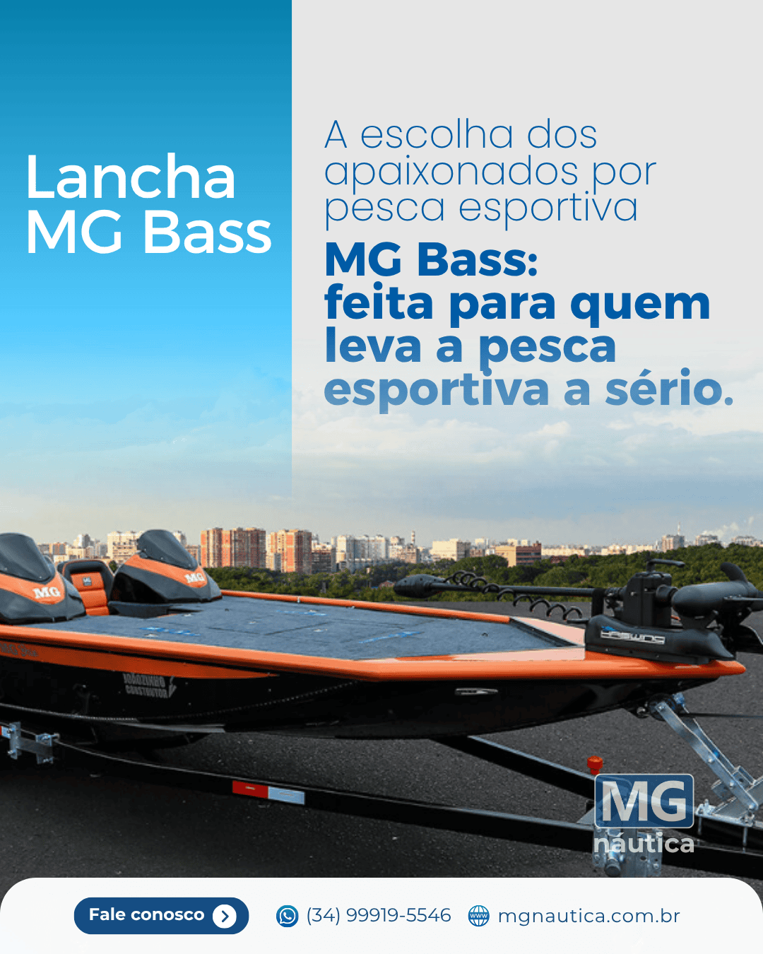 Post MG Náutica, lancha MG Bass